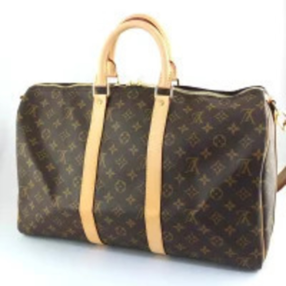 Louis Vuitton Bag Keepall Bandoulire Monogram Travel Boston Brown